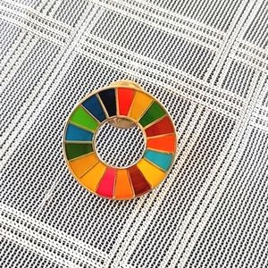 Recycled Materials Round Colorful Pin